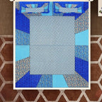 Vamika Printed Cotton Blue & Multicolor Bedsheet With Pillow Covers (LEOC_CHOK_B)