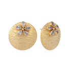 Nuyug 22K Gold-Plated Floral Motif Stud Earrings - Distacart