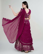 Pink Georgette Sequence Embroidered Lehenga Choli with Dupatta - Tanya