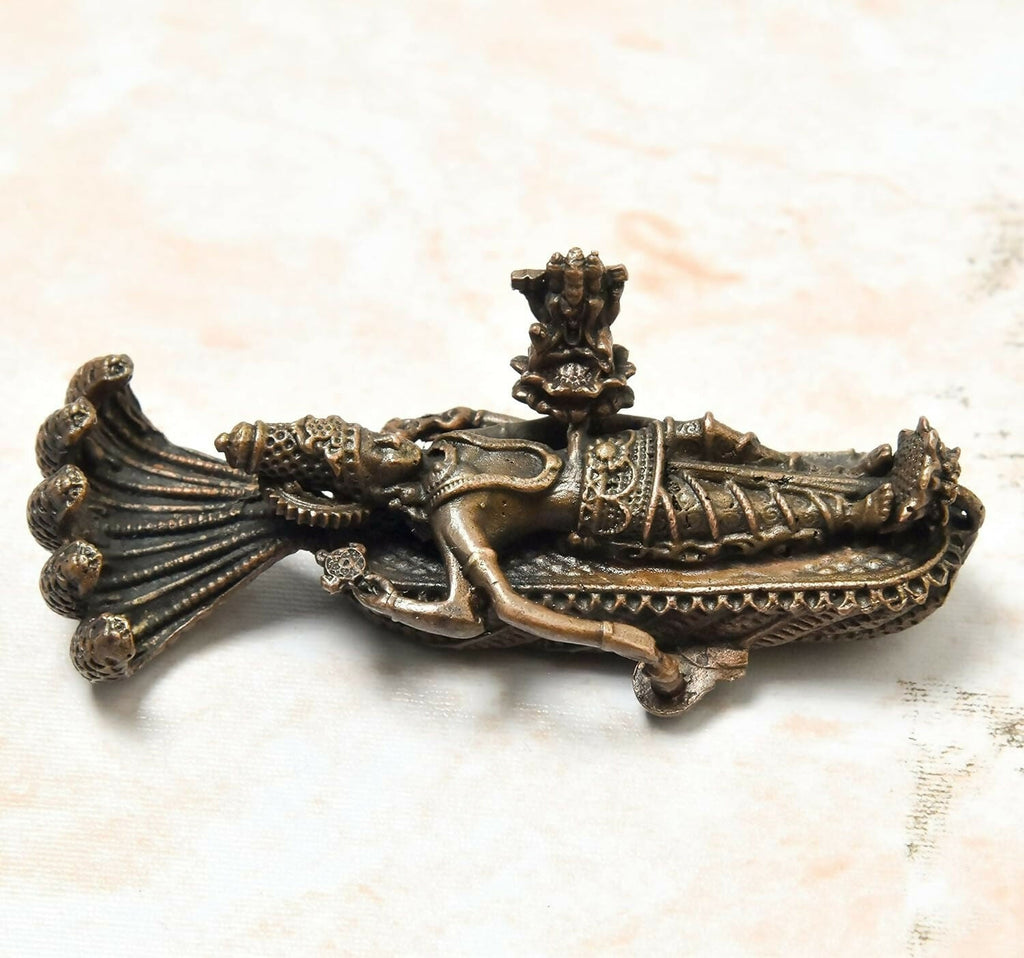 Copper Idols India - By Bhimonee Decor Handmade Ranganatha Swamy Idol