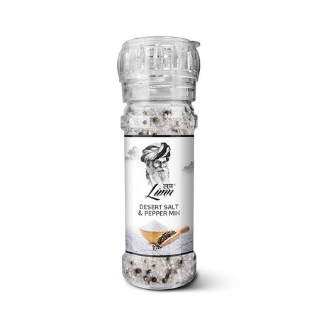 Lunn Desert Salt & Pepper Mix (Fine Grain) with Grinder