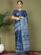 Shree Shyam Fashion Cotton Blue Saree - Distacart