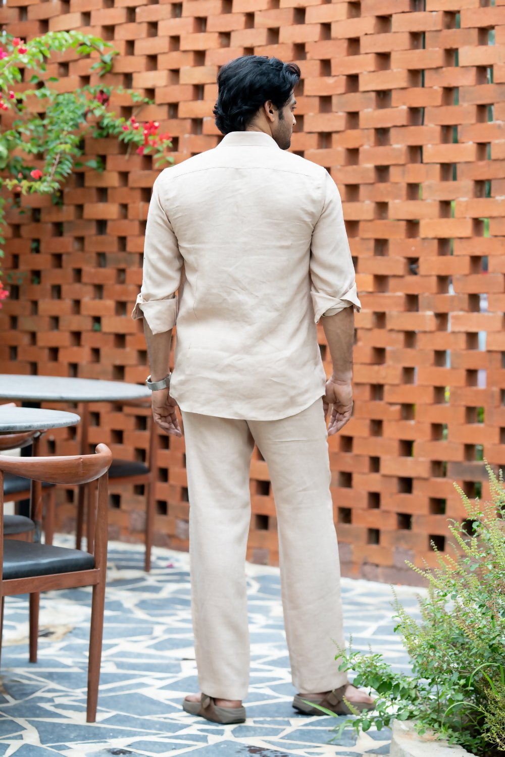 Linen Baige Oasis Dune Shirt By Hilo Design