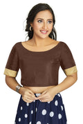 Aastha Fashion Women's Coffee Art Silk Designer Traditional Readymade Blouse