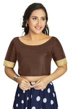Aastha Fashion Women's Coffee Art Silk Designer Traditional Readymade Blouse