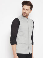Even Apparels Grey Merino Men Woven Nehru Jacket BF681 - Distacart