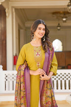Festive Wear Ethnic Yellow vetigun Stitched Suit With Dupatta - Nisha
