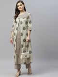 Miravan Women's Pure Cotton Printed A-Line Kurta And Palazzo