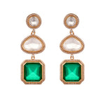 Nuyug Emerald Drop Anti Tarnish Sparkle Earrings - Distacart