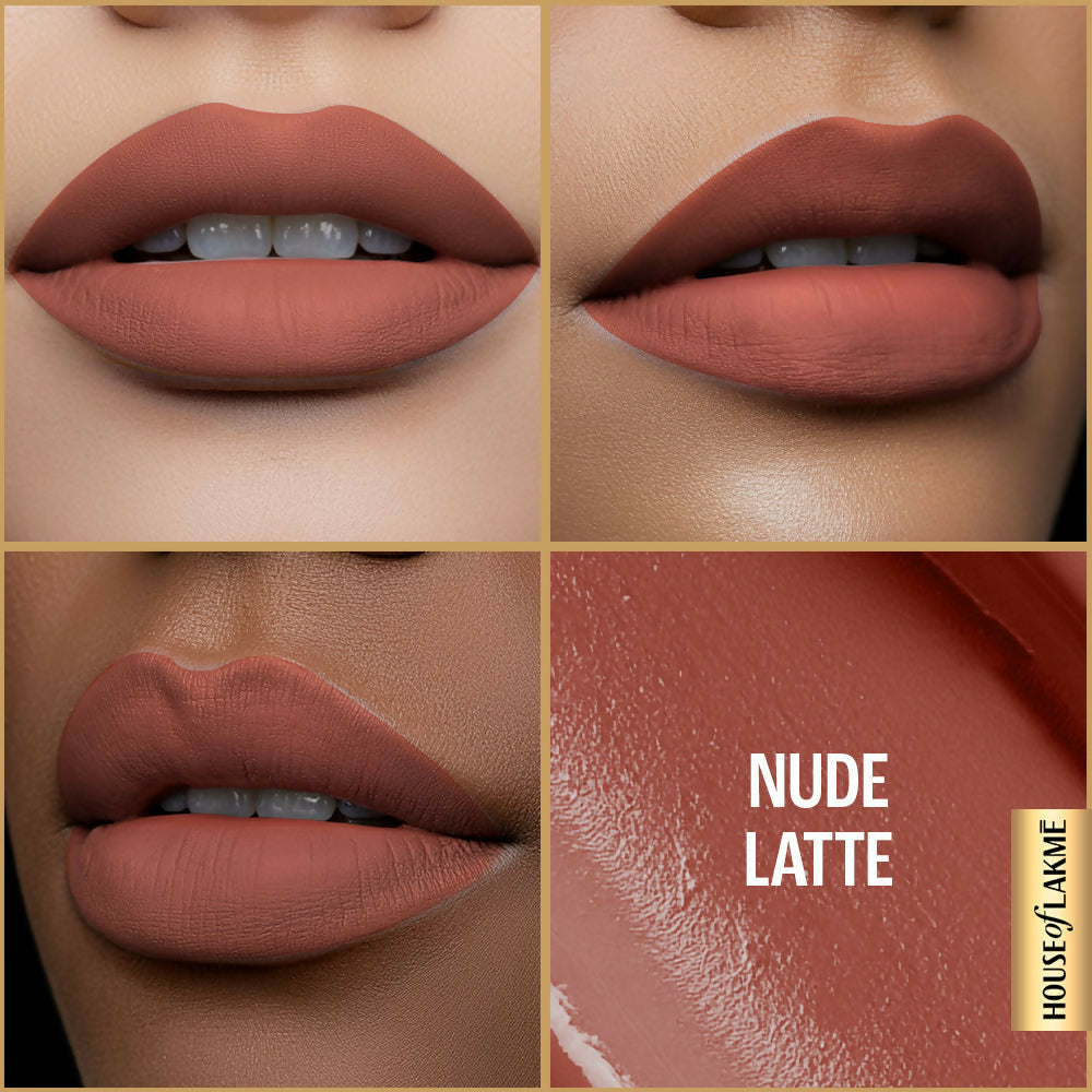 Lakme Ultimate Glam Matte Liquid Lipstick - Nude Latte