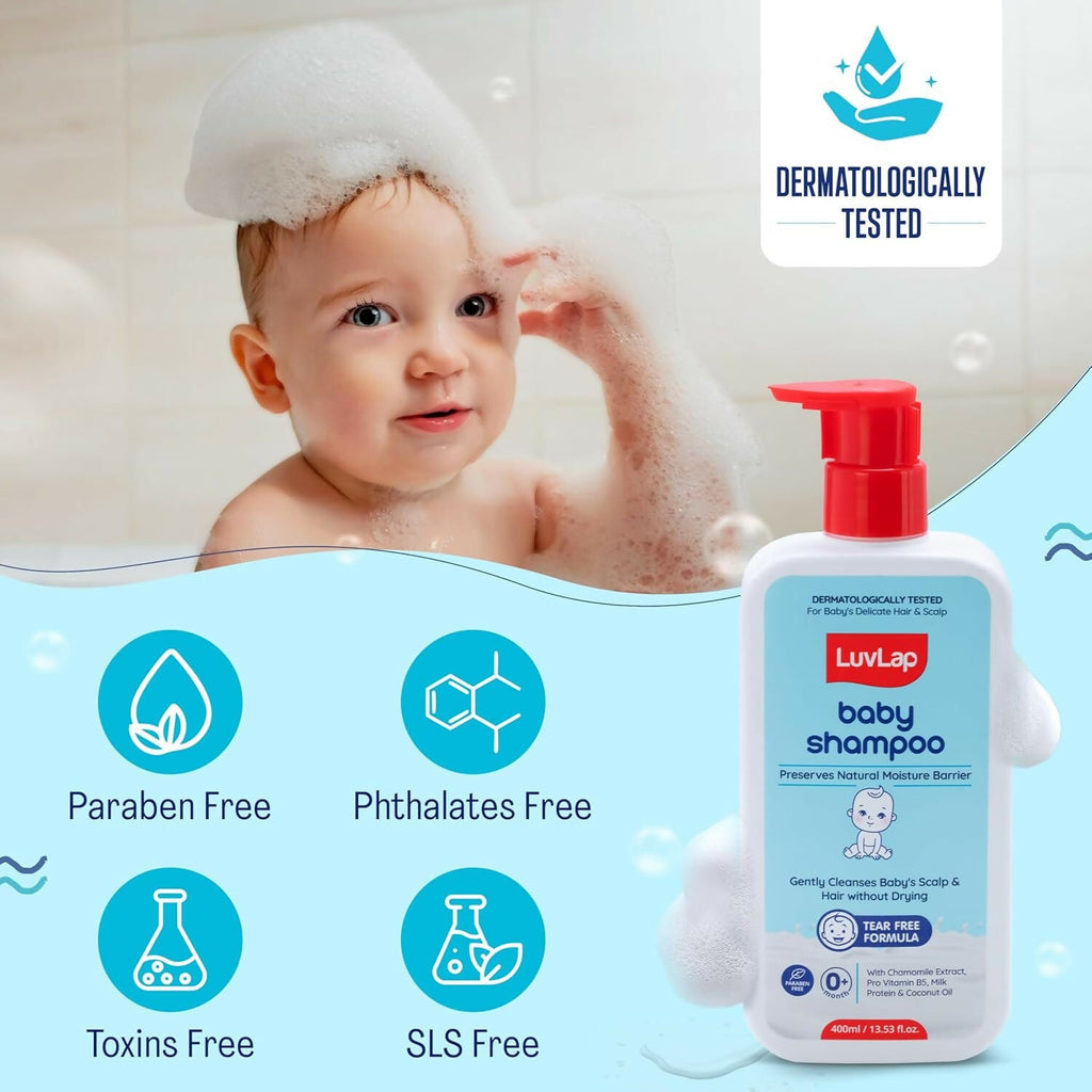 LuvLap Baby Shampoo + Baby Lotion Combo Set