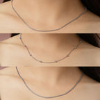 NVR Women's Set of 3 Silver-Toned German Silver Oxidised Chain