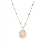 Long Gold Chain with Kundan Jhallar Pendant (Gold) - Ruby Raang