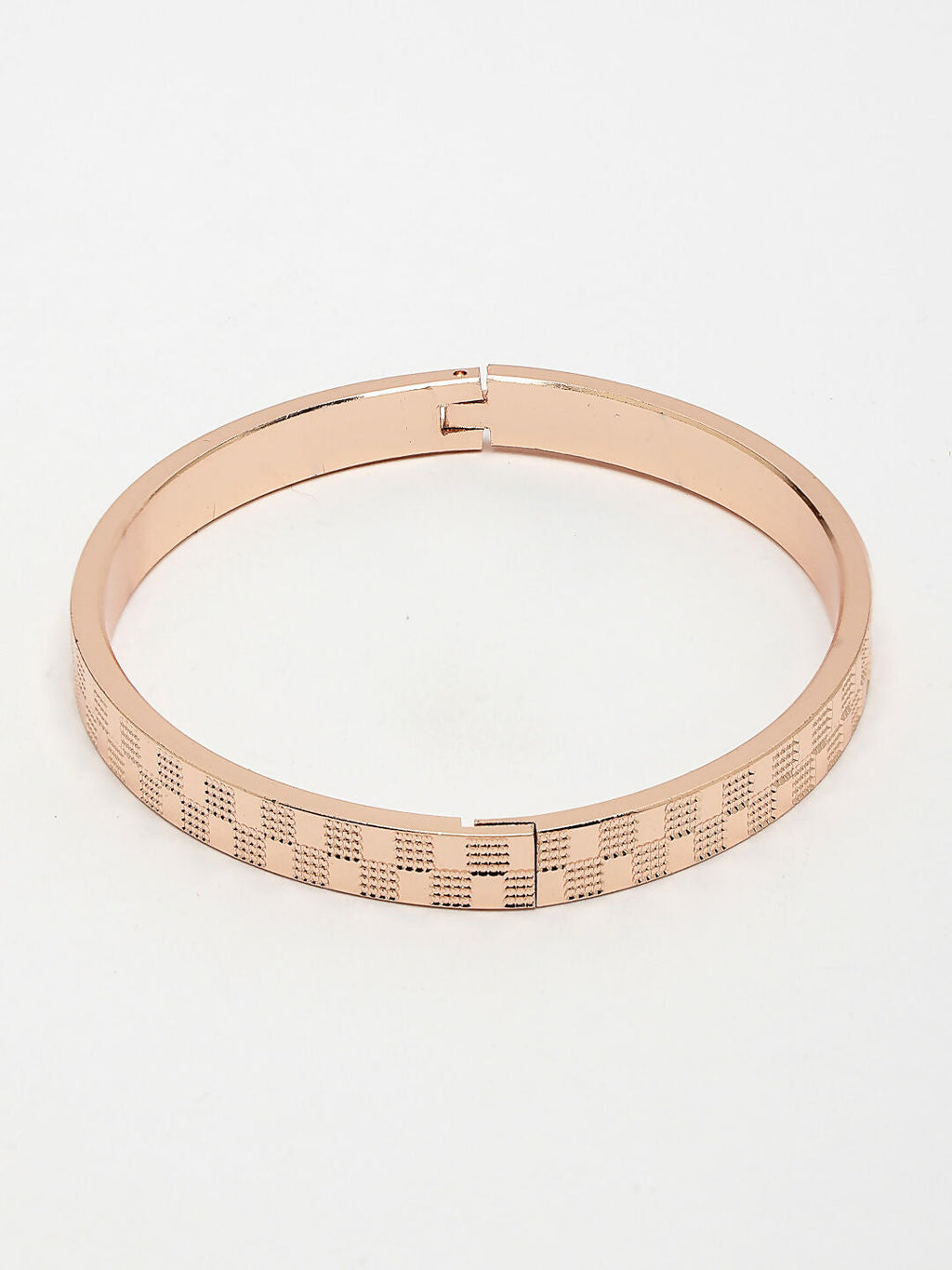NVR Men's Rose Gold Stainless Steel Kada Bracelet - Distacart