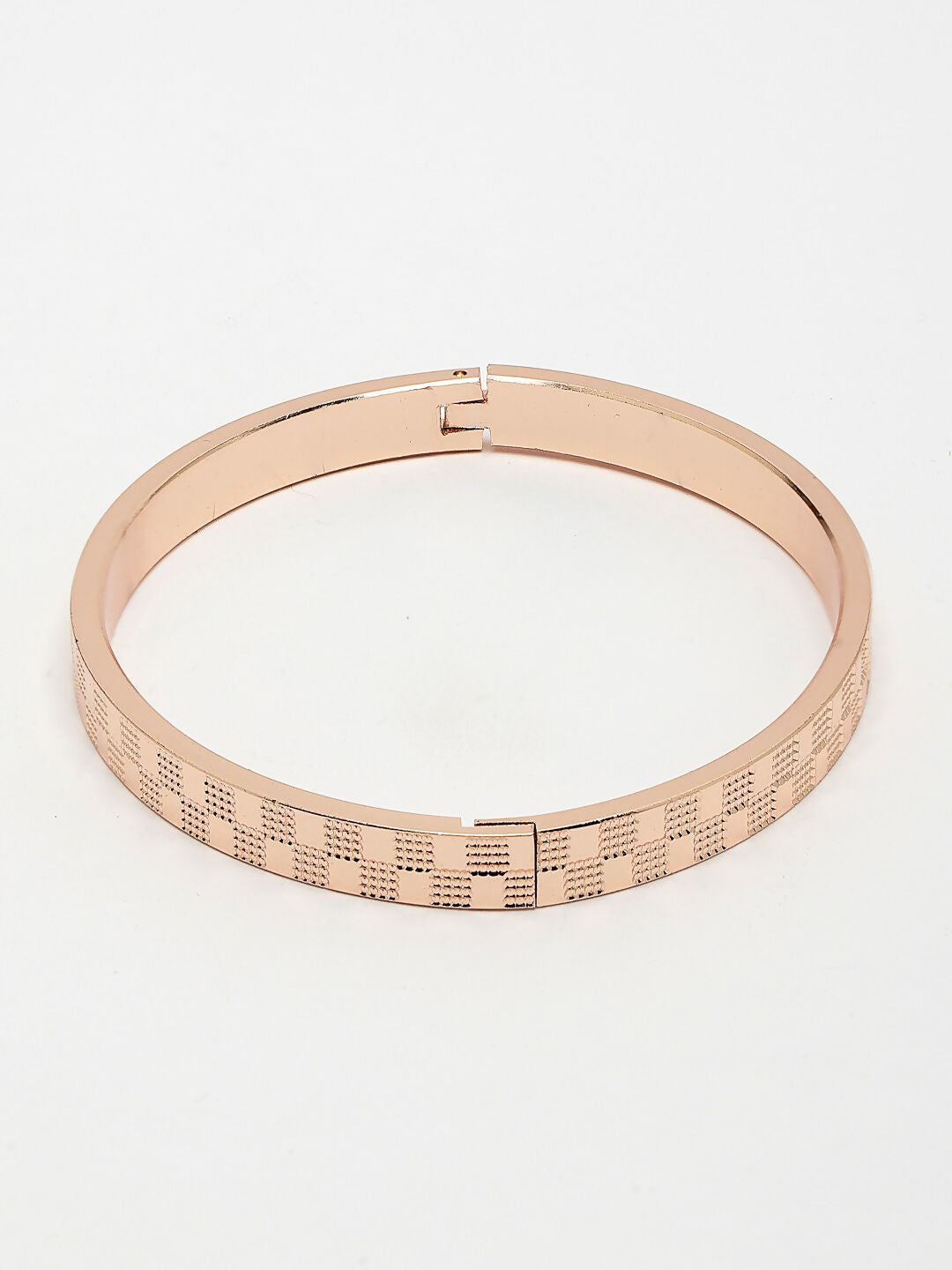 NVR Men's Rose Gold Stainless Steel Kada Bracelet - Distacart