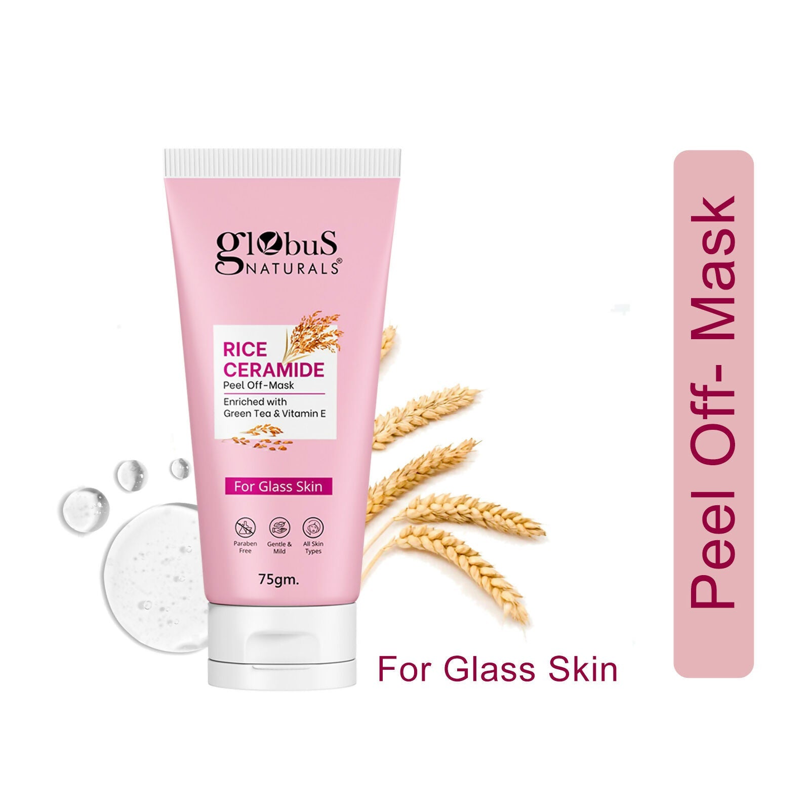 Globus Naturals Rice Ceramide Peel Off Mask, For Korean Glass Skin - Distacart