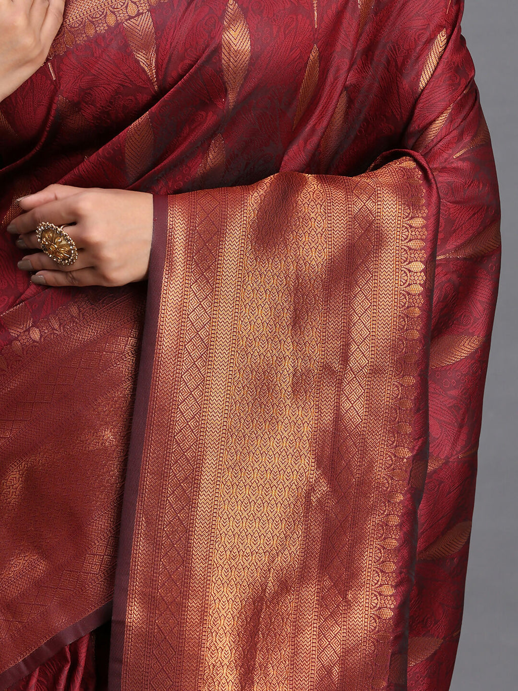 Shree Shyam Fashion Silk Maroon Saree - Distacart