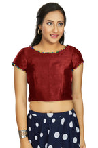 Aastha Fashion Women's Maroon Art Silk Designer Party Wear Readymade Blouse