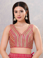 Joban Fashion Women Sequin Dark-Pink Stitched Blouse