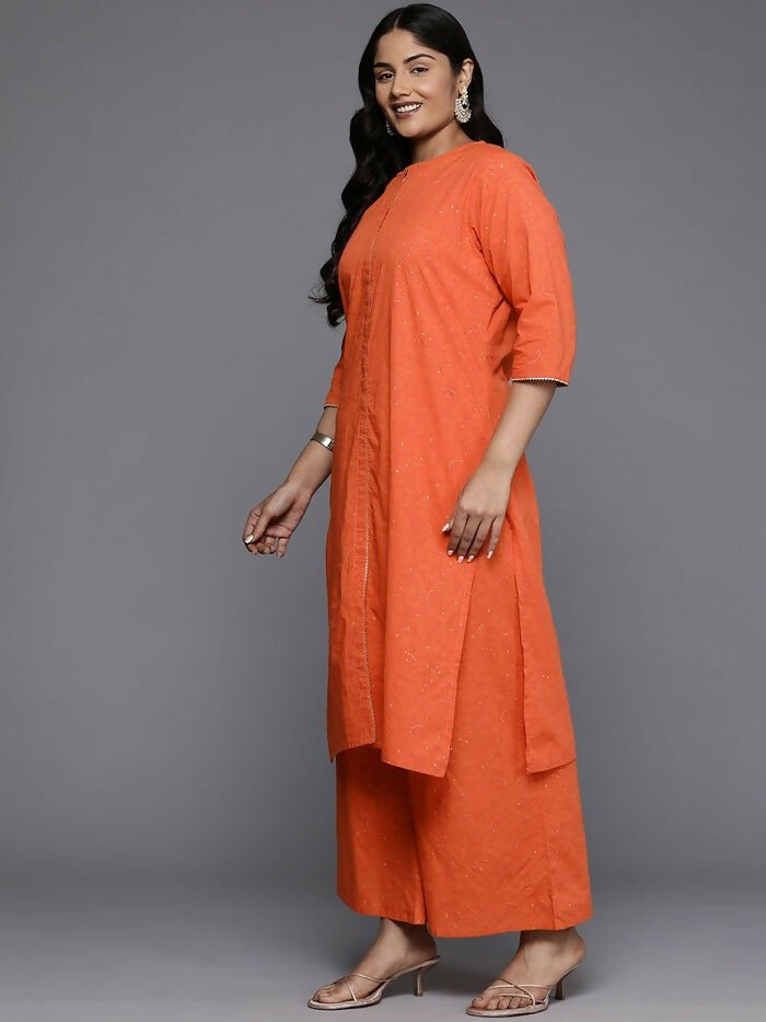 Ahalyaa Women's Traditional wear Kurta Set - Orange