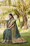 Anaita Green Woven Design Pure Gharchola Bandhej Silk Saree With Blouse - Distacart