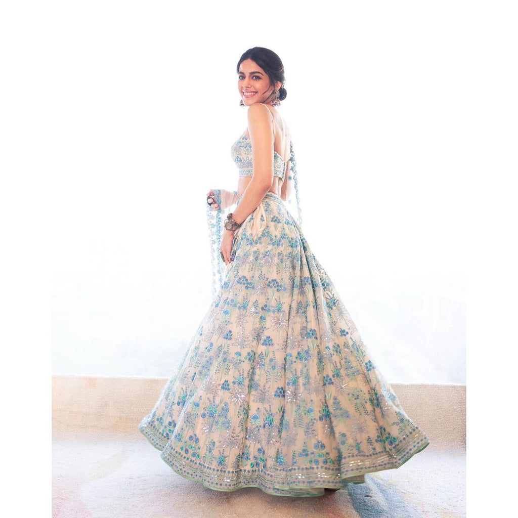 Lehenga Mart Designer Bollywood Style Wedding Wear Lehenga Choli - Grey