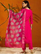 The52 Printed Viscose Rayon Fabric Straight Kurta, Pant and Dupatta Set - Distacart