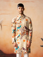 Serenity Bird Themed Print Cotton Kurta by Hilo Design