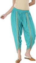 PAVONINE Rama Green Color Embellished Beetel Rayon Fabric Patiala For Women & Girls - Distacart