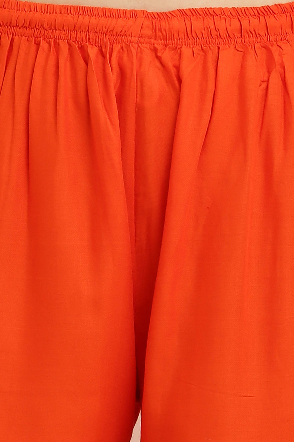 PAVONINE Orange Color Straight Fit Rayon Fabric Palazzo - Distacart