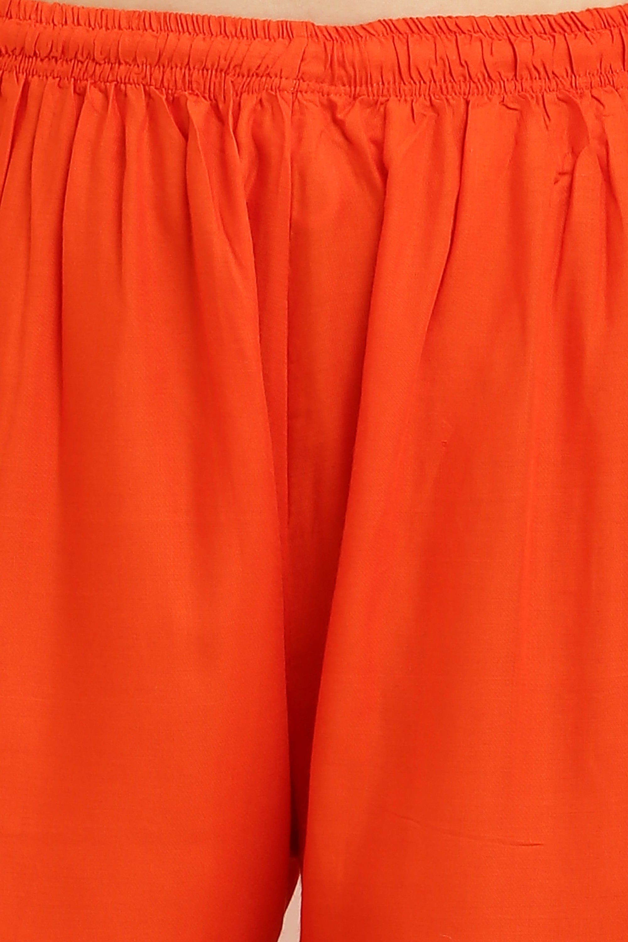 PAVONINE Orange Color Straight Fit Rayon Fabric Palazzo - Distacart