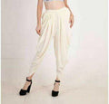 PAVONINE Off-White Color Solid Beetel Rayon Fabric Patiala For Women & Girls - Distacart