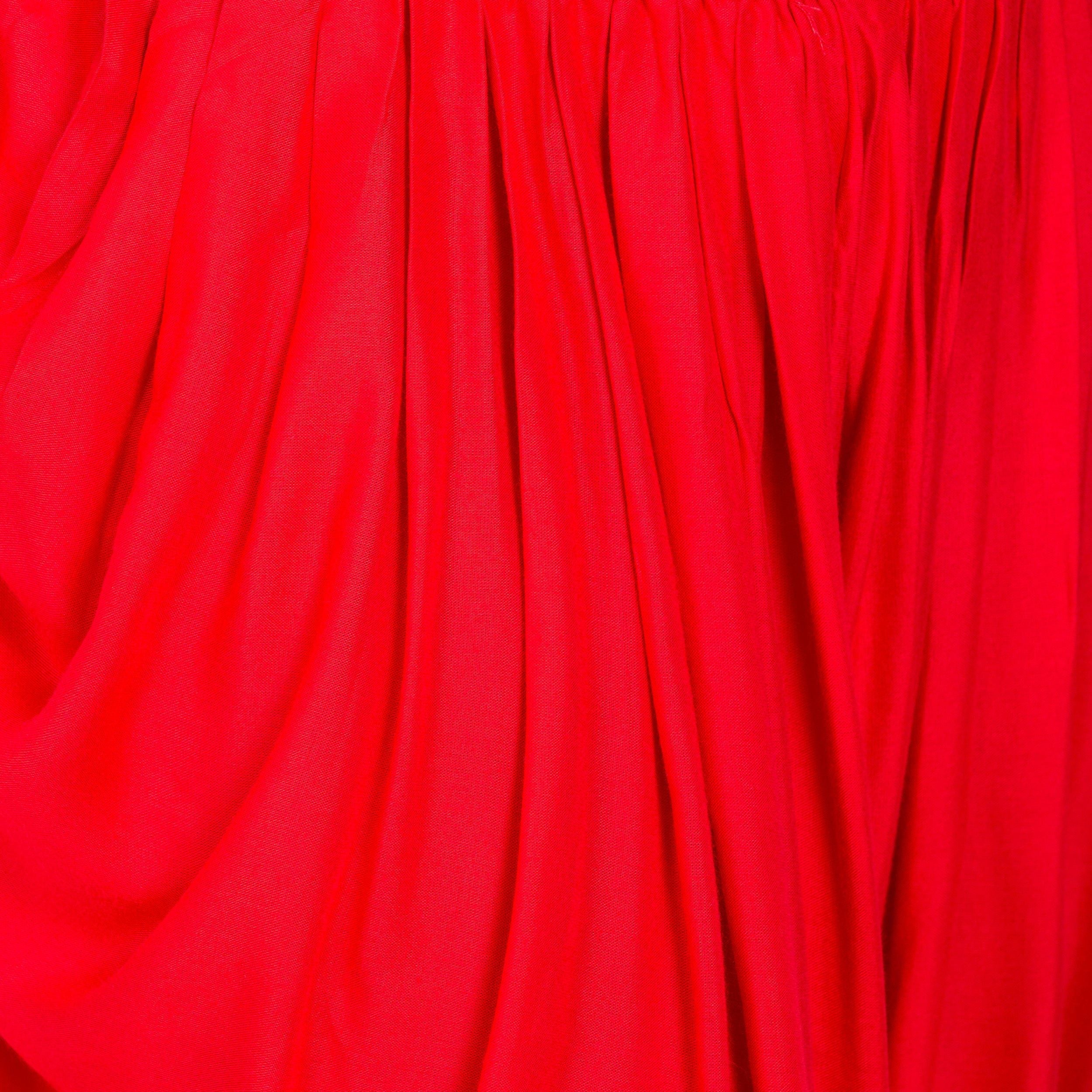 PAVONINE Red Color Solid Beetel Rayon Fabric Patiala For Women & Girls - Distacart