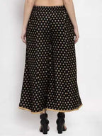 PAVONINE Black Color Rayon Fabric Sun Print Palazzo For Women - Distacart