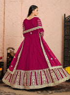 Anaita Pink Embroidered Net Anarkali Suit - Distacart