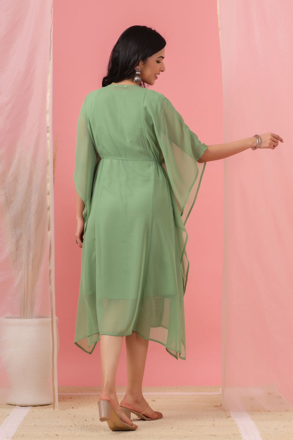 Juniper Womens Sagegreen Embroidered Kaftan - Distacart