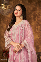 Anaita Pink Embroidered Net Plazzo Suit - Distacart