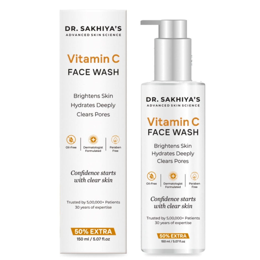 Dr.Sakhiya Vitamin C Face Wash Daily Glowing and Brightening Cleanser with Antioxidants - Distacart