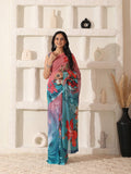 Shivam Fabrics Pink Georgette Fabric Printed Saree - Distacart