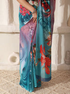 Shivam Fabrics Pink Georgette Fabric Printed Saree - Distacart