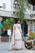 Lorenvalley Vichitra Silk Sequins and Thread Embroidery Work Palazzo Set