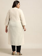 Juniper Women`S Beige Tussar Silk Festive Wear Solid Straight Kurta - Distacart