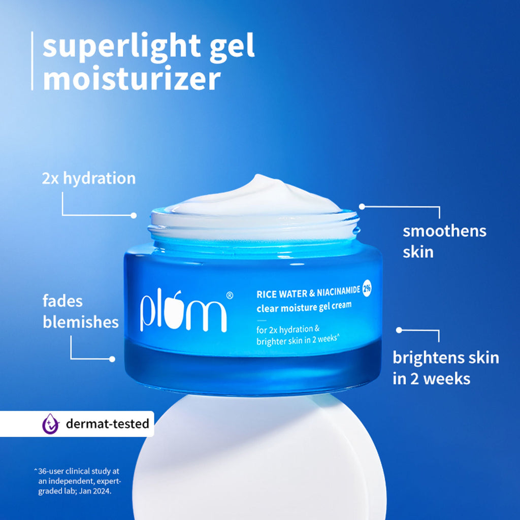 Plum 2% Niacinamide and Rice Water Face Wash and Moisturiser - Distacart