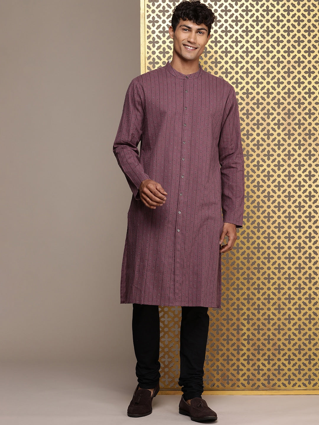 House of Pataudi Woven Design Straight Jashn Kurta