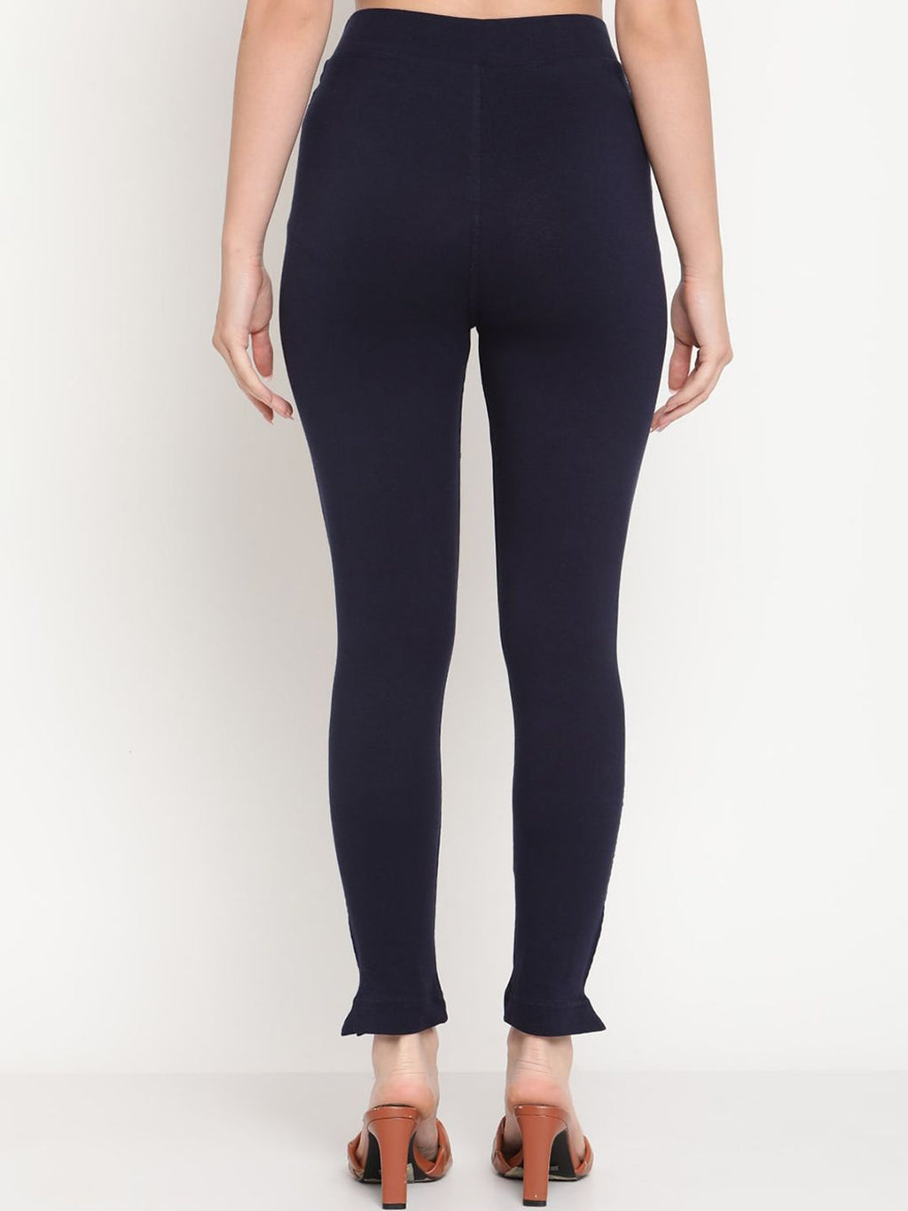 TAG 7 Pack of 2 Navy Blue & Cream-Coloured Ankle-Length Leggings