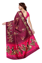 Vamika Wine Red & Pink Kalamkari With Jhalar Khadi Silk Saree - Distacart