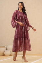 Juniper Womens Purple Chiffon Midi Dress - Distacart