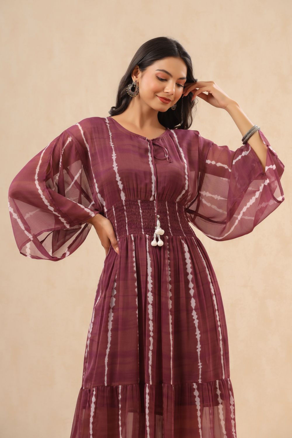 Juniper Womens Purple Chiffon Midi Dress - Distacart
