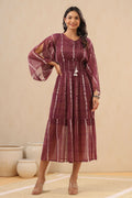 Juniper Womens Purple Chiffon Midi Dress - Distacart