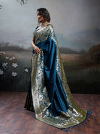 Shree Shyam Fashion Navy Blue Silk Blend Saree - Distacart